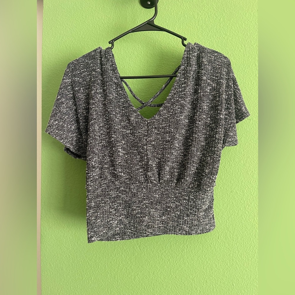 Heather gray cropped top